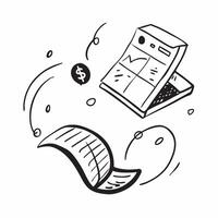 Abstract floating calculator and dollar sign with Financial Precision text concept as A dynamic featuring an abstract floating calculator and dollar sign with the words Fina Cleans vector