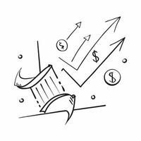 Abstract dollar sign and arrow with Market Trends text concept as A dynamic of an abstract dollar sign and arrow with the text Market Trends displayed The design is isolate Cleans vector
