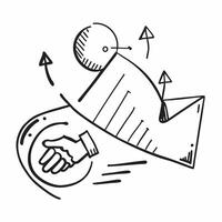 Abstract financial chart and handshake with Partnership Growth text concept as A sleek illustration featuring an abstract financial chart and handshake with the text Partner Cleans vector