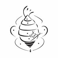 Abstract honeycomb pattern forming a teapot with Sweet Warm text concept as A warm design featuring an abstract honeycomb pattern forming the shape of a teapot with the co Cleans vector