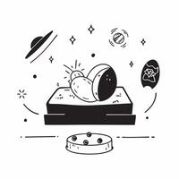 Abstract Mid Autumn Festival Feast concept as A digital art scene of a glowing abstract feast with symbolic Mid Autumn foods like mooncakes and fruits set on a luminous table Came Cleans Set 3 vector