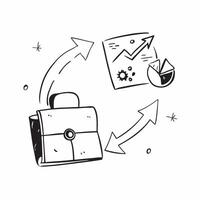 Abstract pie chart and briefcase with Strategic Planning text concept as An abstract showcasing a pie chart and briefcase with the text Strategic Planning The elements are Cleans vector