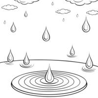 Abstract Raindrops with Floating Ripples and Copy Space concept as Raindrops float gently in mid air with ripples forming around them creating an abstract nature timelapse The lef Cleans vector