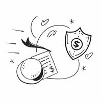Abstract money bag and shield with Financial Security text concept as A design showing an abstract money bag and shield paired with the text Financial Security The elements Cleans vector