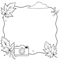 Autumn Leaves and Mist Border Frame with Copy Space concept as A border frame with autumn leaves and mist on opposite sides offering generous copy space in the center Autumns Whis Cleans vector