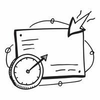 Border frame with arrow and clock for Timing concept as A border frame featuring an arrow and a clock representing timing in business The layout includes ample copy space in the c Cleans vector