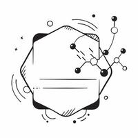 Bio inspired border with molecular structure and copy space concept as A border frame featuring a bio inspired molecular structure design framing a central copy space The molecule Cleans vector