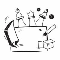Border frame with chess pieces and strategy board for Strategy concept as A border frame design featuring chess pieces and a strategy board symbolizing business strategy The desig Cleans vector