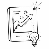 Border frame with light bulb and graph for Vision concept as A border frame design featuring a light bulb and a rising graph symbolizing business vision The layout includes a gene Cleans vector