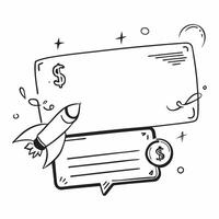 Border frame with rocket and dollar sign for Launch concept as A modern border frame featuring a rocket and a dollar sign on opposite corners symbolizing the launch of a business v Cleans vector
