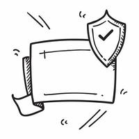Border frame with shield and check mark for Security concept as A border frame design featuring a shield and a check mark symbolizing business security The frame is arranged with Cleans vector