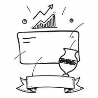 Border frame with trophy and graph for Achievement concept as A border frame featuring a trophy and a rising graph representing business achievement The layout includes ample copy Cleans vector