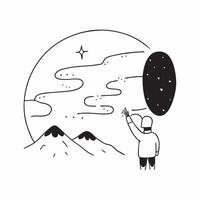 Camper Watching Glossy Aurora Borealis concept as A camper standing in awe as they watch the glossy Aurora Borealis illuminate the night sky The scene is magical and surreal perfe Cleans Set 3 vector