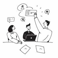 Candid moment of a project manager leading a team meeting concept as A candid shot of a project manager leading a team meeting capturing the engaged expressions of the team members Cleans vector