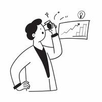 Candid moment of a business owner reviewing expansion plans concept as A candid shot of a business owner reviewing expansion plans with the camera capturing the thoughtful expressi Cleans vector