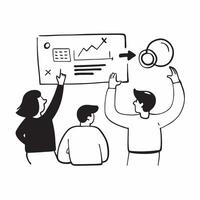 Candid shot of a finance team analyzing quarterly reports concept as A candid shot of a finance team analyzing quarterly reports with the camera focusing on the detailed discussion Cleans vector