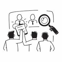 Candid shot of an HR team conducting a recruitment drive concept as A candid shot of an HR team conducting a recruitment drive with the camera focusing on the interactions and the Cleans vector
