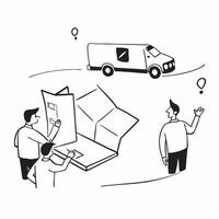 Candid shot of a logistics team coordinating a major delivery concept as A candid shot of a logistics team coordinating a major delivery with the camera capturing the teamwork and Cleans vector