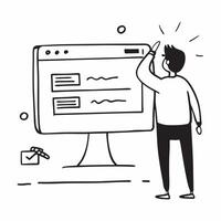Candid shot of a software engineer debugging code in a modern office concept as A candid image of a software engineer debugging code on a large monitor in a modern office The phot Cleans vector