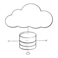 Cloud icon with a database symbol concept as A cloud icon connected to a database symbol floating against a white background The design represents cloud based data storage and ana Cleans Set 2 vector