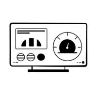 Dashboard icon with floating widgets concept as A dashboard icon with widgets floating slightly above the main interface isolated on a white background The scene represents real t Cleans vector