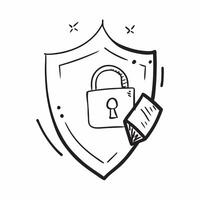 Cybersecurity shield border with glowing lock and copy space concept as A border frame featuring a cybersecurity shield design with a glowing lock icon framing a central copy space Cleans vector