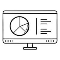 Dashboard icon with a pie chart concept as A dashboard icon with a pie chart prominently displayed in the center isolated on a white background This visual emphasizes comprehensiv Cleans Set 2 vector