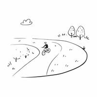 Cyclist on a Glossy Road through Autumn Forest concept as A cyclist riding through a glossy road surrounded by vibrant autumn foliage with golden leaves reflecting light The scene Cleans Set 3 vector