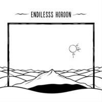 Desert Sand Dunes and Sun Border Frame with Copy Space concept as A border frame featuring desert sand dunes and the sun at opposite ends with ample copy space in the middle Endle Cleans vector
