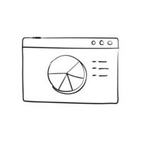 Dashboard icon with a pie chart concept as A dashboard icon with a pie chart prominently displayed in the center isolated on a white background This visual emphasizes comprehensiv Cleans vector
