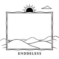 Desert Sand Dunes and Sun Border Frame with Copy Space concept as A border frame featuring desert sand dunes and the sun at opposite ends with ample copy space in the middle Endle Cleans Set 2 vector