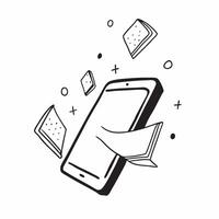 E reader with floating holographic bookmarks and copy space concept as An e reader displaying floating holographic bookmarks that glow with vibrant colors The upper section of the Cleans vector