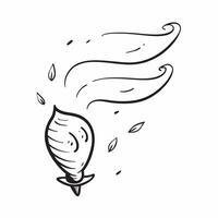 Falling Leaf and Wind Swirl with Autumn Breeze Text concept as A falling leaf and wind swirl floating together with Autumn Breeze text subtly included at the bottom The elements a Cleans Set 3 vector