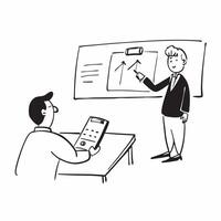 Financial officer preparing for a presentation in a conference room concept as A candid shot capturing a financial officer preparing for a presentation in a conference room The ca Cleans vector