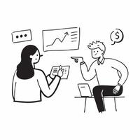 Financial officer discussing investment options during a client meeting concept as A candid shot capturing a financial officer sitting across from a client discussing various inves Cleans vector