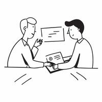 Financial officer discussing a report with a colleague at a casual meeting concept as A candid moment where a financial officer is discussing a report with a colleague in a casual Cleans vector