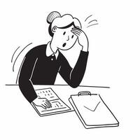 Financial officer reviewing tax forms with a focused expression concept as A candid shot capturing a financial officer sitting at a desk reviewing tax forms with a focused expressi Cleans vector