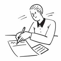 Financial officer signing documents at a desk with a serious expression concept as A candid shot of a financial officer sitting at a desk signing important documents with a serious Cleans vector