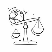 Flat Abstract balance scale and globe with Global Finance text concept as A sleek design featuring an abstract balance scale and globe with the text Global Finance The elem Cleans vector