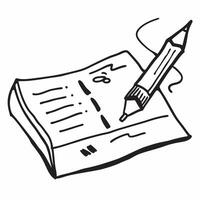 Flat Abstract checkbook and fountain pen with Financial Planning text concept as A illustration of an abstract checkbook and fountain pen with the text Financial Planning T Cleans vector