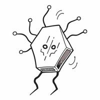 Flat Abstract AI chip with neural circuits on an isolated white background concept as A digital representation of an AI chip with neural circuits glowing softly isolated on a white Cleans vector