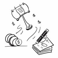 Flat Abstract dollar sign and gavel with Financial Law text concept as A design showing an abstract dollar sign and gavel paired with the text Financial Law The elements fl Cleans vector