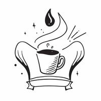 Flat Abstract glowing waveform creating a teacup outline concept as Glowing waveforms dance to form the outline of a teacup set against a dark background The camera oscillates gen Cleans vector