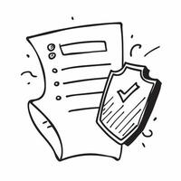 Flat Abstract shield and checklist with Risk Management text concept as A design featuring an abstract shield and checklist paired with the text Risk Management The design Cleans vector
