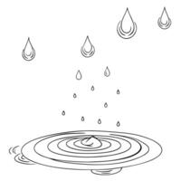 Flat Abstract Raindrops with Floating Ripples and Copy Space concept as Raindrops float gently in mid air with ripples forming around them creating an abstract nature timelapse Th Cleans vector
