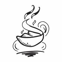 Flat Abstract steam lines forming a tea leaf with Steamy Relaxing text concept as A calming illustration featuring abstract steam lines forming the shape of a tea leaf wit Cleans vector
