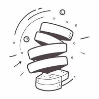Flat Abstract tech spiral border with central copy space concept as A border frame featuring an abstract tech spiral design that frames a central copy space The spiral symbolizes Cleans vector