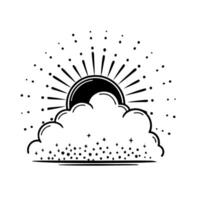 Flat Abstract Sun Rays with Floating Dust Particles and Copy Space concept as Soft golden sun rays filter through a floating cloud of dust particles creating a warm and atmospheric Cleans vector