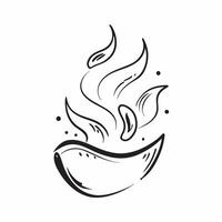 Flat Abstract swirl of coffee beans forming a steaming cup shape with Fresh Brew text concept as A dynamic showing an abstract swirl of coffee beans that form the shape of a Cleans vector