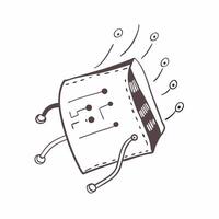 Flat AI chip border with neural pathways and copy space concept as A border frame featuring an AI chip design with neural pathways extending outward framing a central copy space T Cleans vector